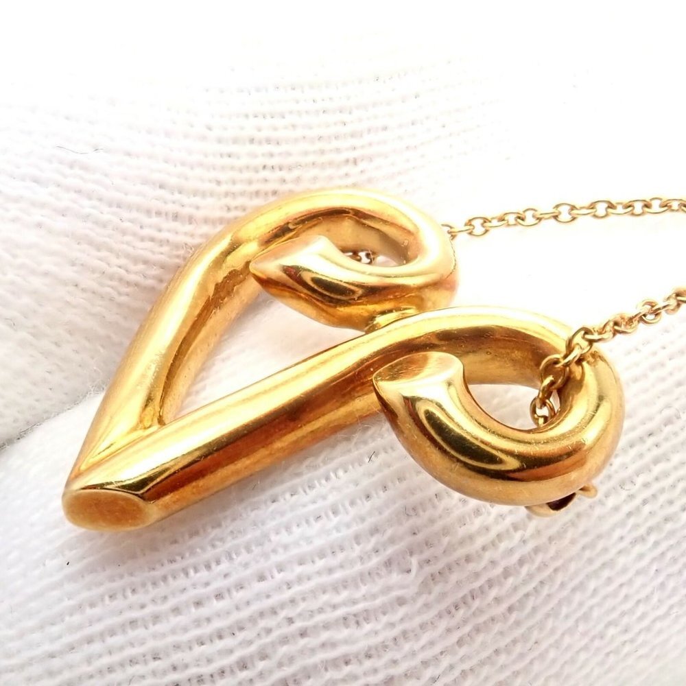 Tiffany & Co Picasso 18k Yellow Gold Large Zodiac Aries Pendant Necklace - Picture 10 of 10
